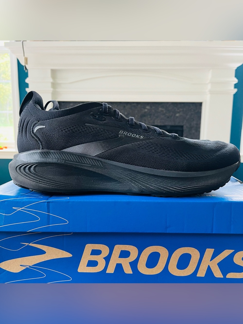 Sz 13 Brooks Men's Adrenaline GTS 25 Black/Black/Ebony 110454-1D-020